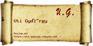Uti György névjegykártya