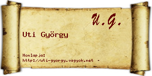 Uti György névjegykártya